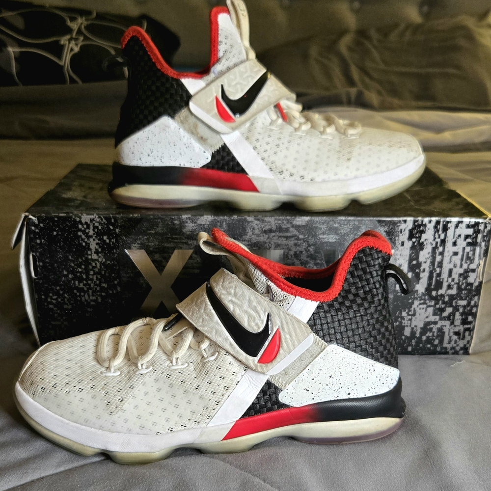 Nike Kids' Black and White Sneakers with Red Accents